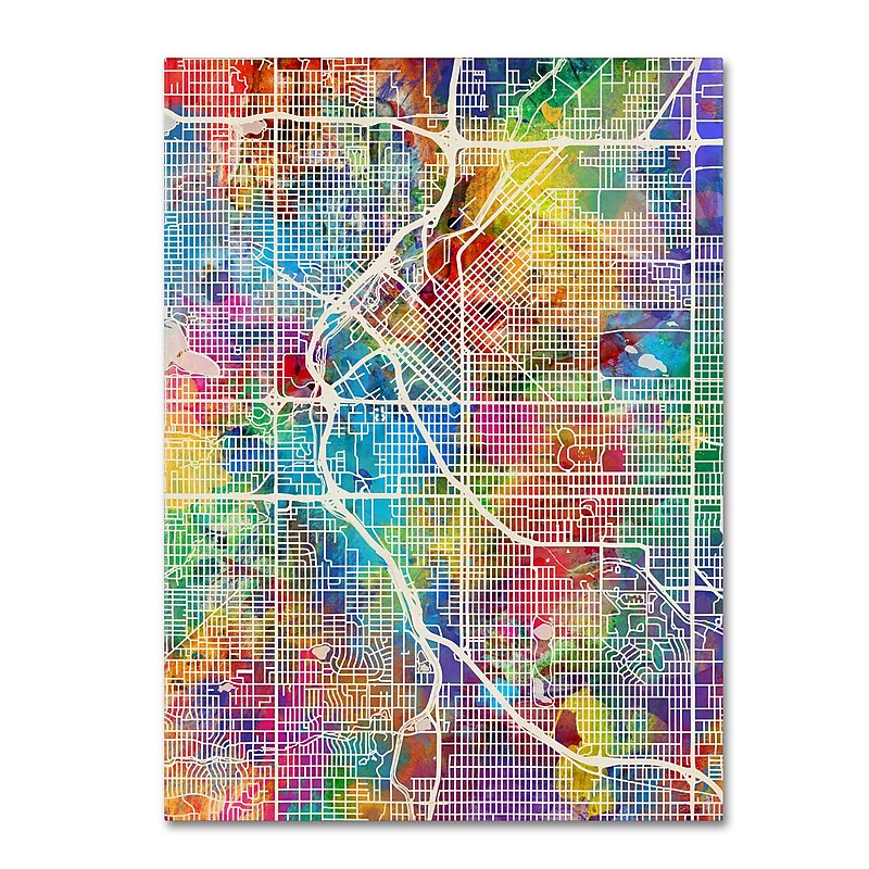 Trademark Fine Art Michael Tompsett 'Denver Colorado Street Map' 14" x 19" Canvas (190836018178) image 1