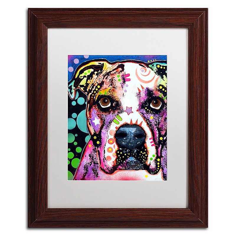 Trademark Fine Art Dean Russo 'American Bulldog II' 11" x 14" Matted Framed (190836160655) image 1