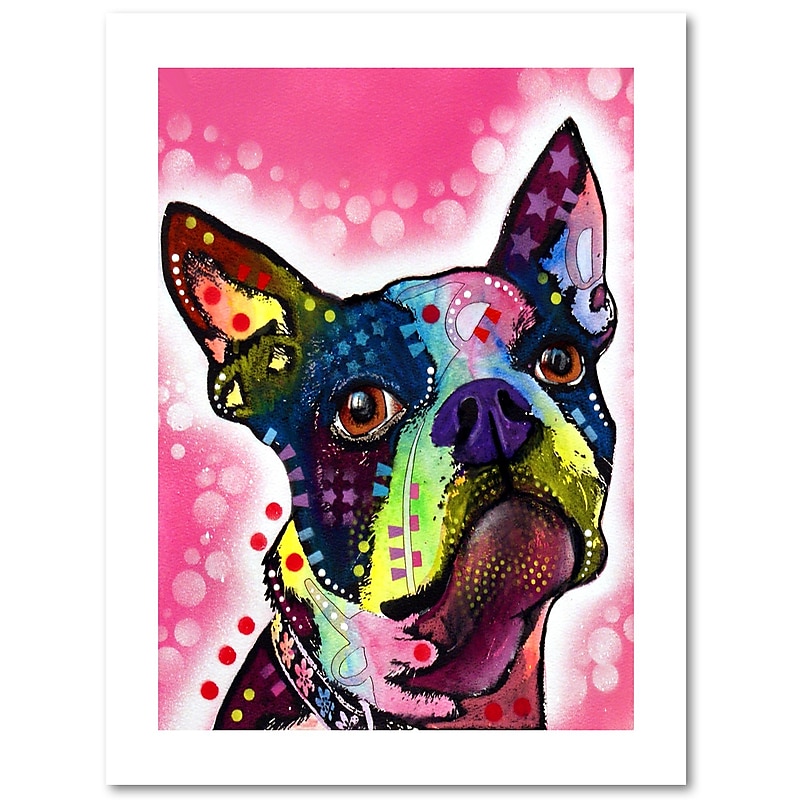 Trademark Fine Art Dean Russo 'Boston Terrier' 18" x 24" Paper Rolled (190836149575) image 1