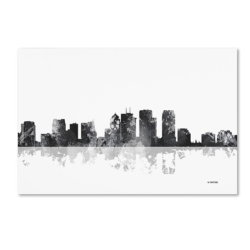 Trademark Fine Art Marlene Watson 'Tampa Florida Skyline BG-1' 12" x 19" Canvas Stretched (190836198986) image 1