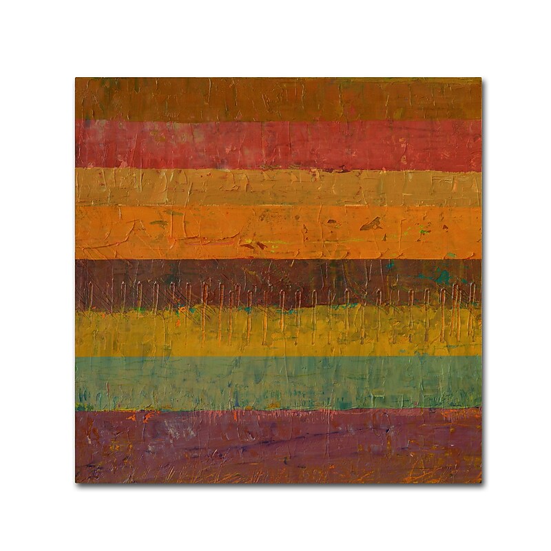 Trademark Fine Art Michelle Calkins 'Orange Line' 14" x 14" Canvas Stretched (190836074709) image 1