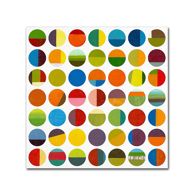 Trademark Fine Art Michelle Calkins 'Forty Nine Circles' 14" x 14" Canvas Stretched (190836072460) image 1