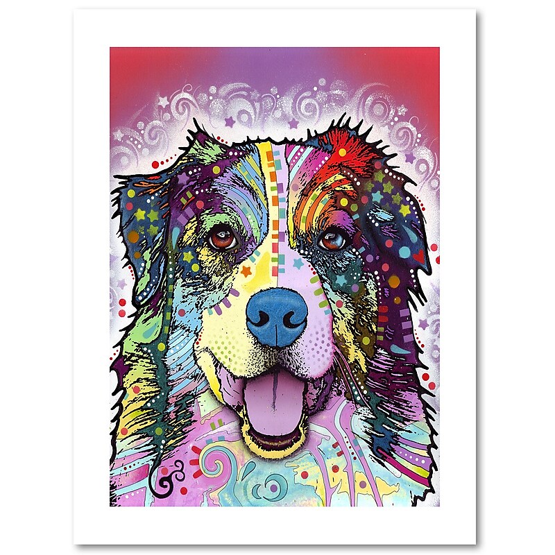 Trademark Fine Art Dean Russo 'Australian Shepherd' 18" x 24" Paper Rolled Art Print (190836149421) image 1