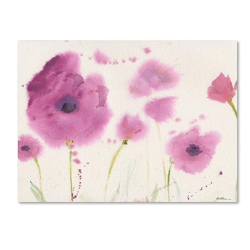 Trademark Fine Art Sheila Golden 'Purple Poppies' 14" x 19" Canvas Stretched (190836239740) image 1