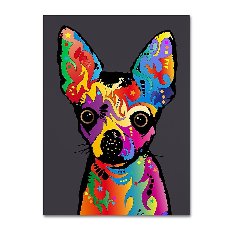 Trademark Fine Art Michael Tompsett 'Chihuahua Dog Grey' 14" x 19" Canvas (190836022793) image 1