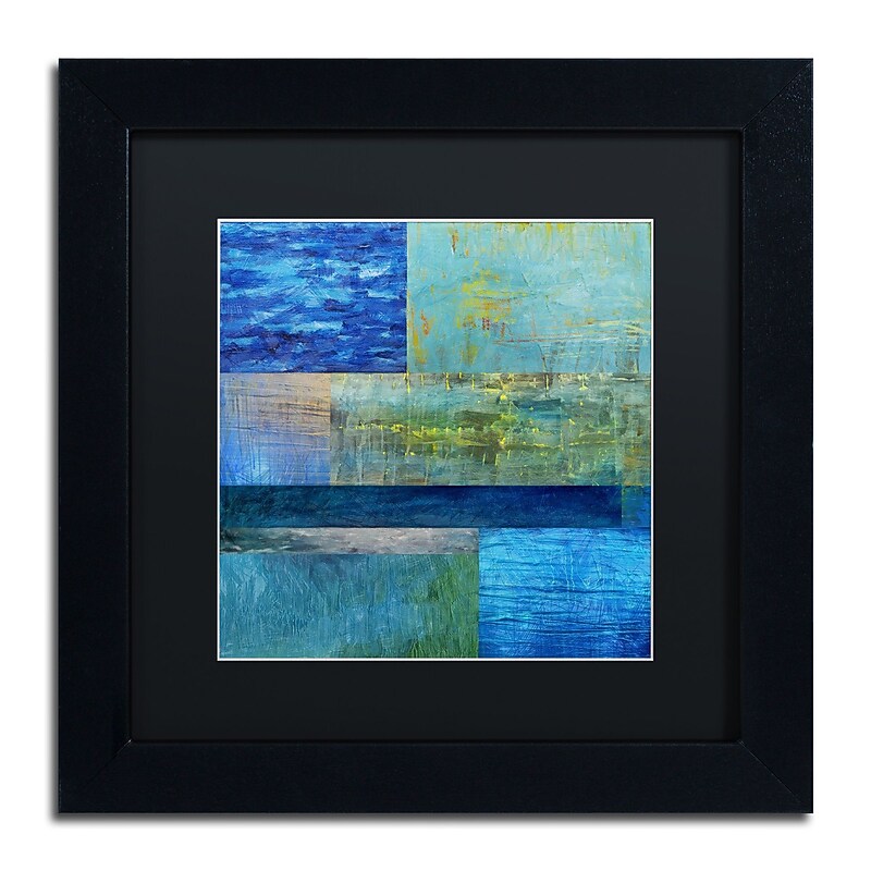 Trademark Fine Art Michelle Calkins 'Essence of Blue' 11" x 11" Matted Framed (190836071142) image 1