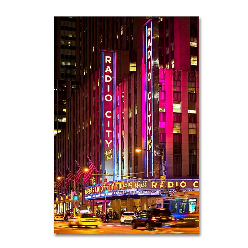 Trademark Fine Art Philippe Hugonnard 'Night Walk in Manhattan' 12" x 19" Canvas Stretched Art Print (190836116805) image 1