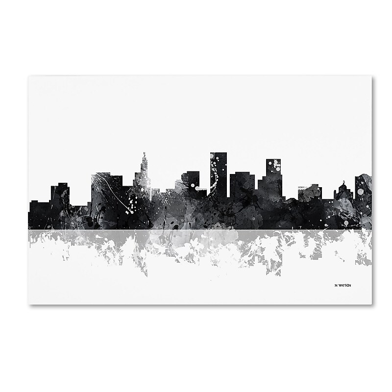 Trademark Fine Art Marlene Watson 'St Paul Minnesota Skyline BG-1' 12" x 19" Canvas Stretched Art Print (190836198849) image 1
