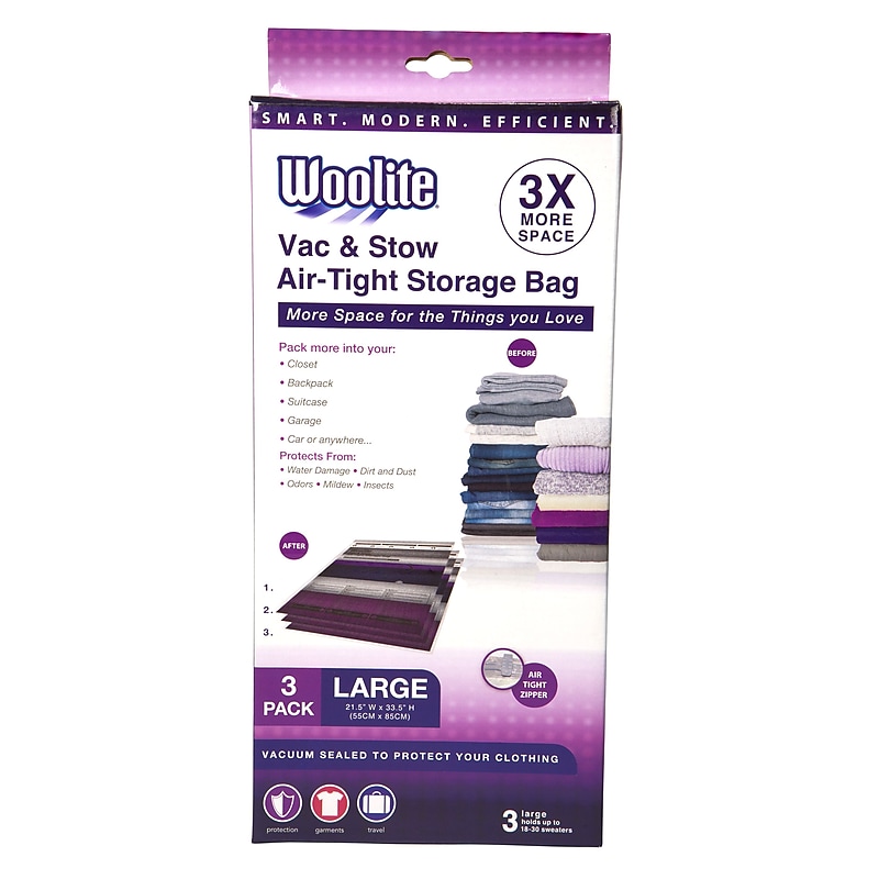 Woolite 3 Piece Air-Tight Large Vacuum Storage Bags image 1