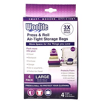 Woolite 4 Piece Air-Tight Vacuum Storage Bags Multi-Pack
