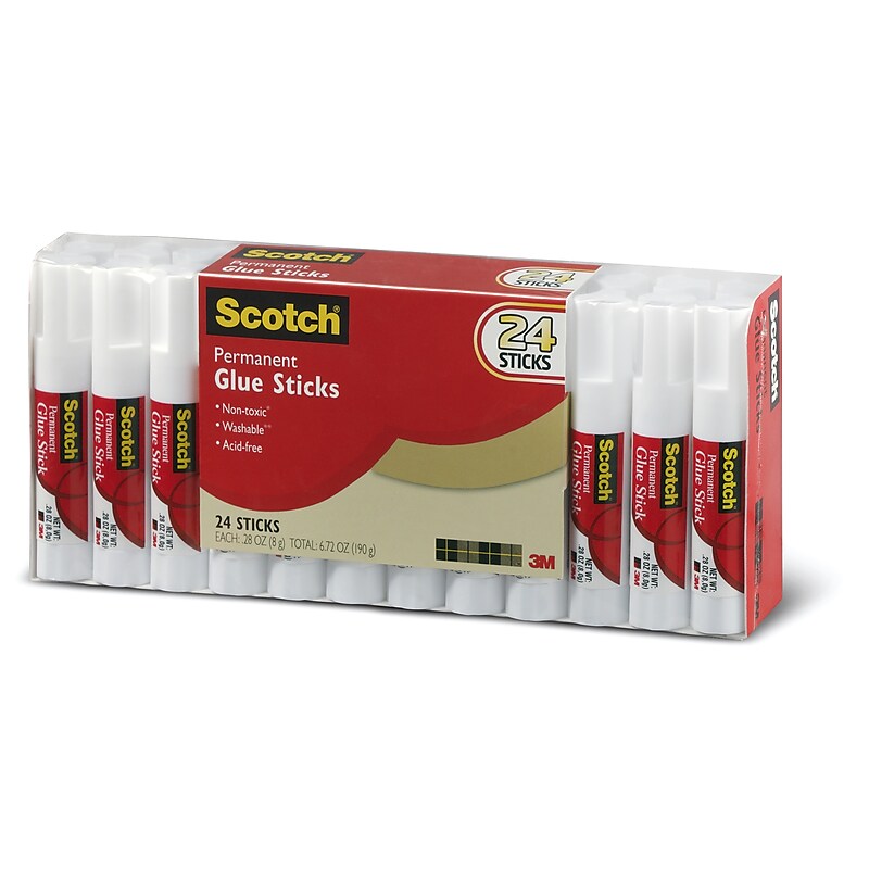 3M® Glue Sticks, 28 oz., White, 24/Pack (MMM600824S) image 1