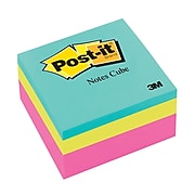Post-it® Notes, 3" x 3",  Assorted Colors, 400 Sheets/Pad, 1 Pad/Pack (2027)