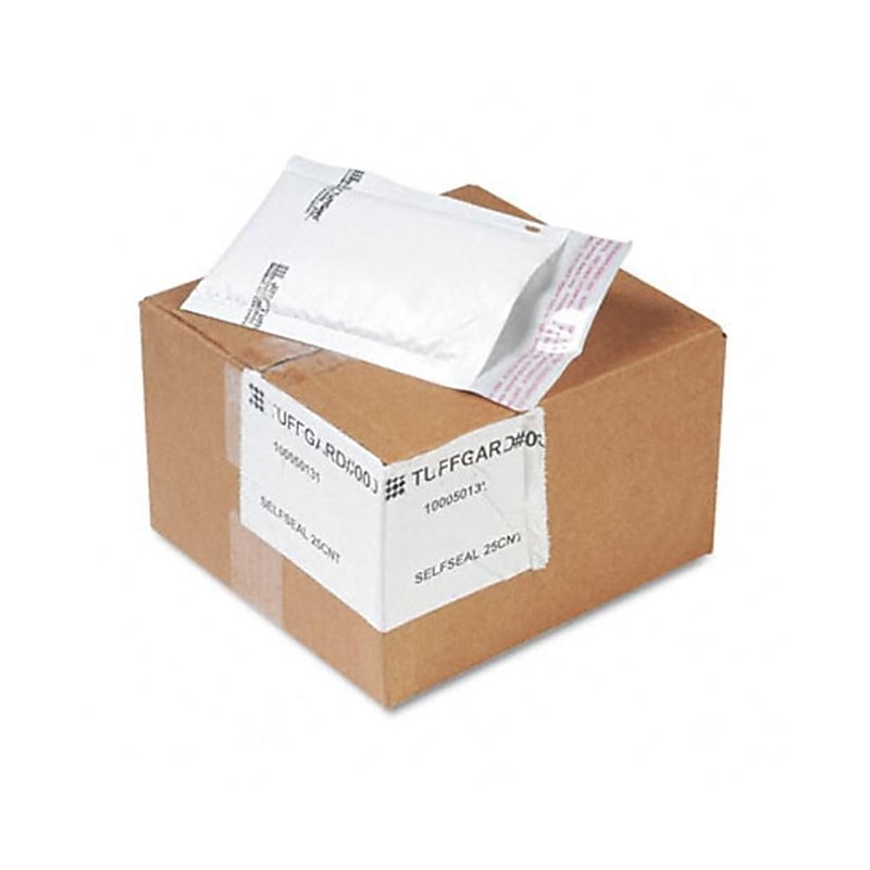 Sealed Air Jiffy TuffGard Self-Seal Cushioned Mailer Side Seam #000 White 25/carton (AZRSEL49678) image 1