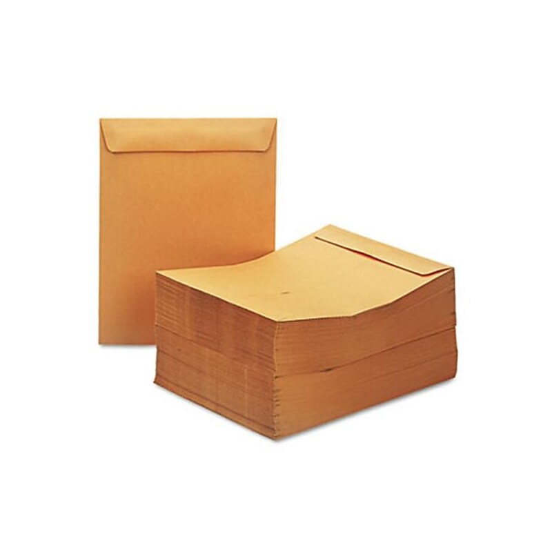 Universal Gummed Kraft Catalog Envelope, 10" x 13", Light Brown, 250/Box (UNV44105) image 1