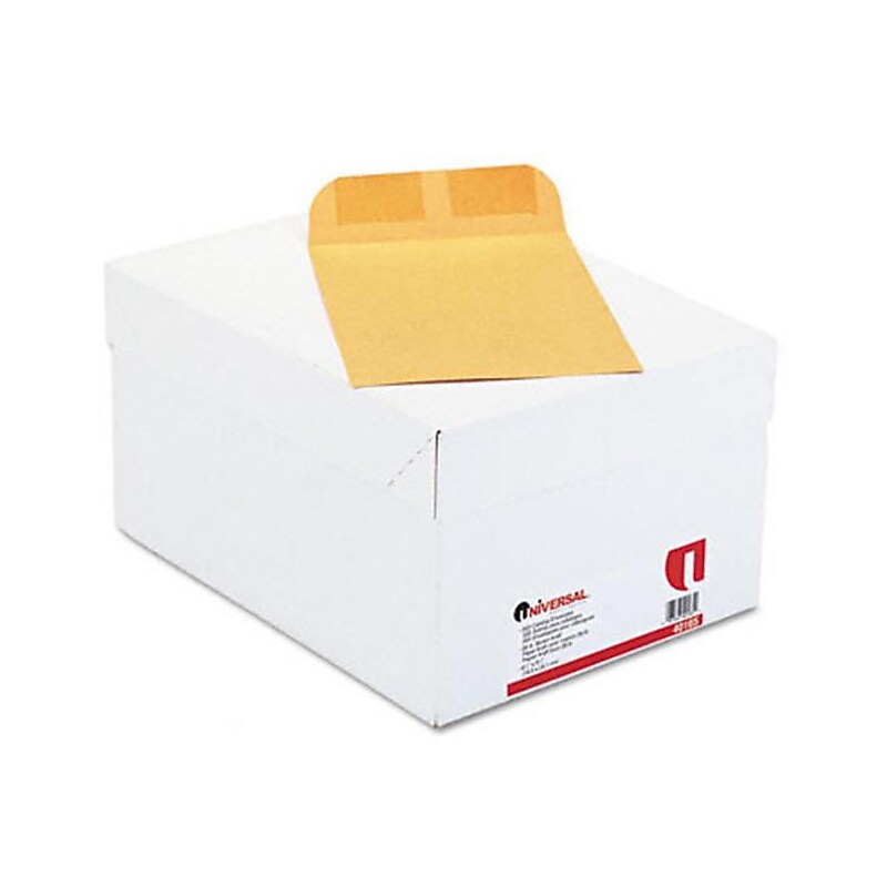 Universal Gummed Kraft Catalog Envelope, 6 1/2" x 9 1/2", Light Brown, 500/Box (UNV40165) image 1