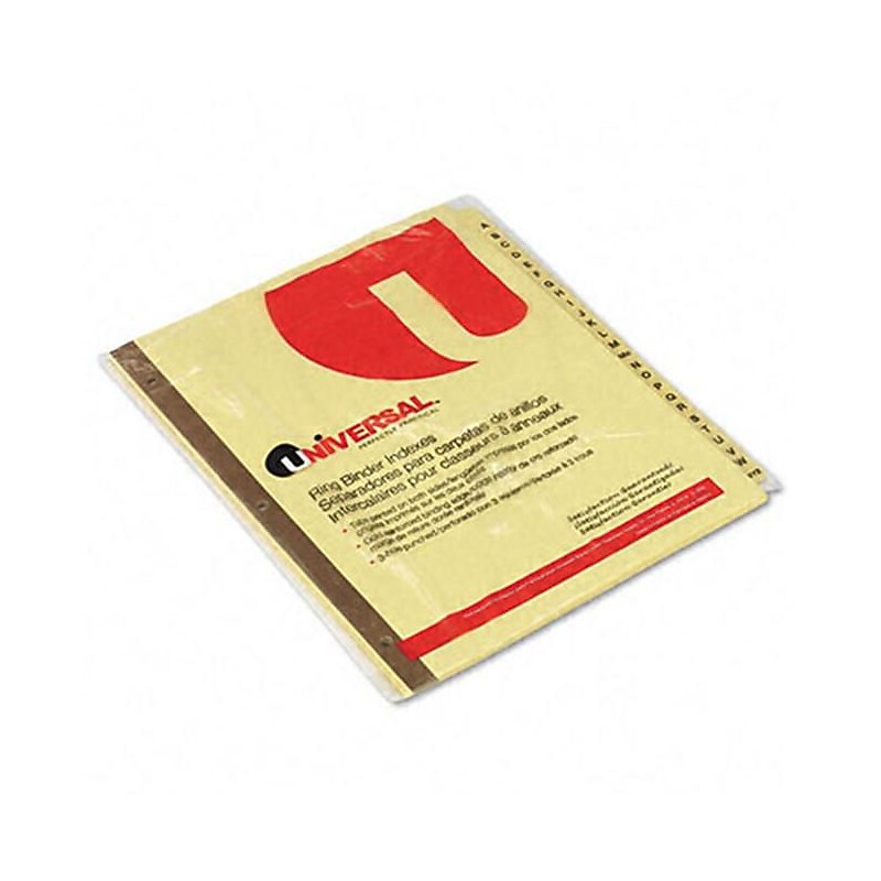 Universal Plastic-Coated Tab Dividers 25 Alphabet Tabs Letter Buff 25 per Set (AZRUNV20812) image 1