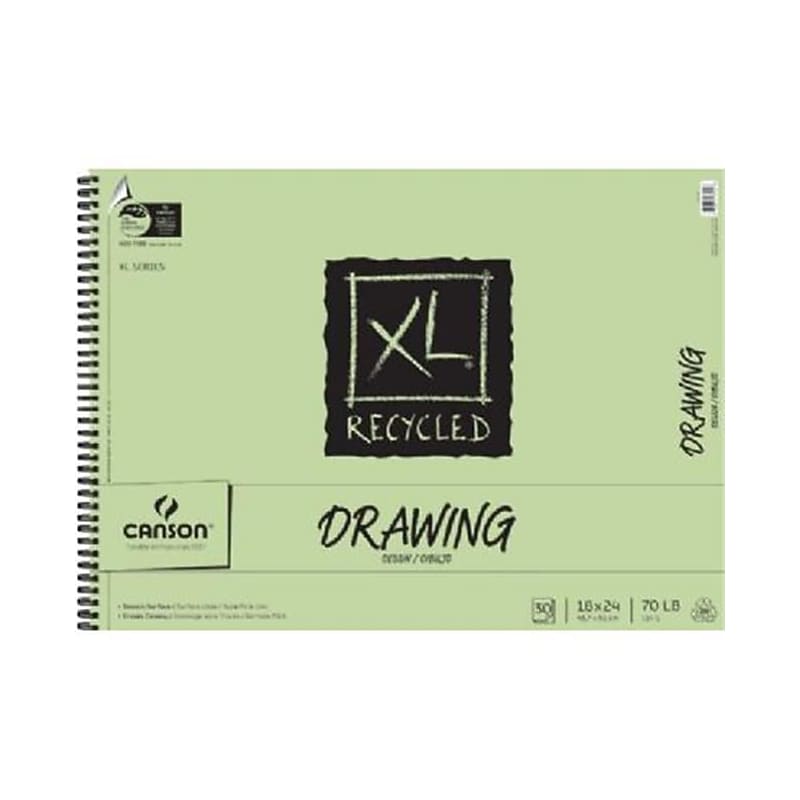 Canson XL Series 24" x 18" Wire Bound Drawing Sketch Pad, 30 Sheets/Pad (MCXC100510918) image 1