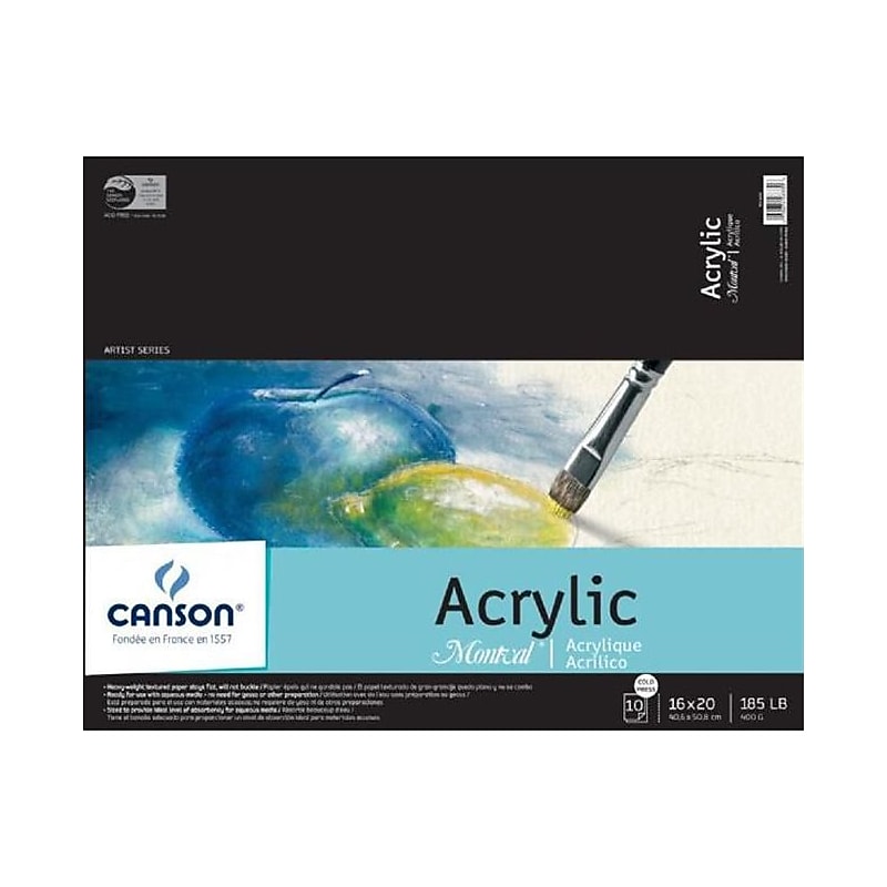 Canson Artist Series 20" x 16" Acrylic Sketch Pad, 10 Sheets/Pad (MCXC100511037) image 1