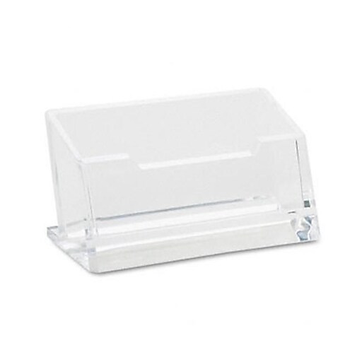 Kantek Clear Acrylic Business Card Holder, Clear, 2"H x 4"W x 1 7/8"D
