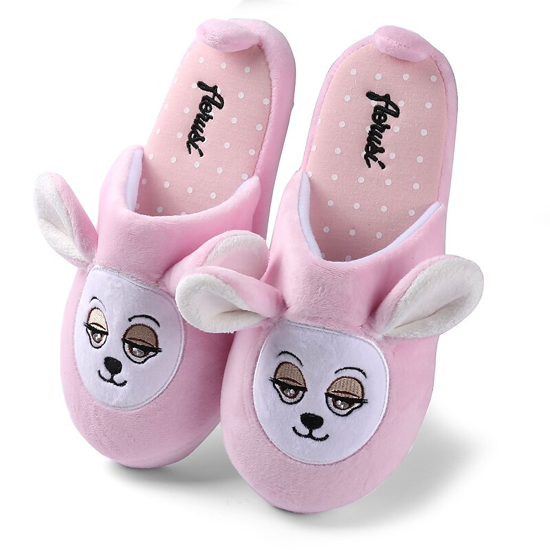 Aerusi Women Home Spa Plush Slipper Teddy Pink Bear Size 9 - 10 image 1