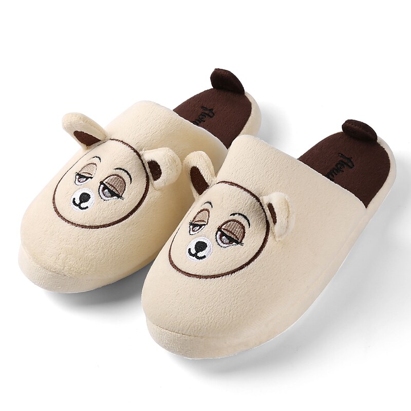Aerusi Women Home Spa Plush Slipper Biege Teddy Bear Size 11 - 12 image 1