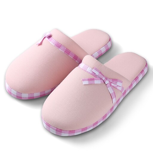 Aerusi Woman Checker Slide Slipper Pink Size 5 6 at Staples