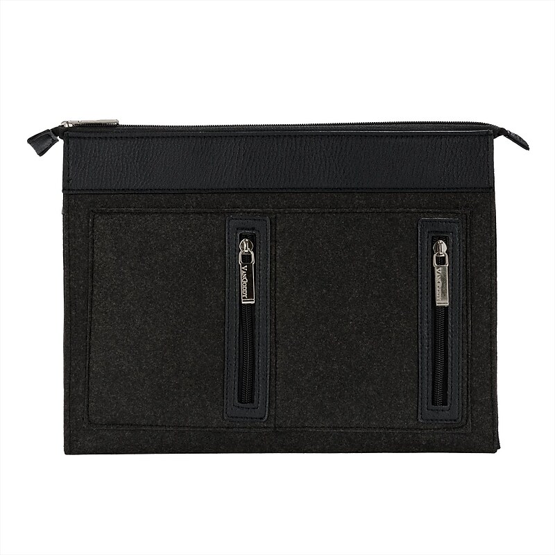 Vangoddy Exo Woolen Felt 12" Laptop Sleeve, Black (NBKLEA791) image 1