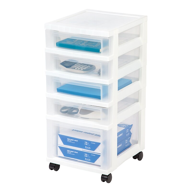 IRIS 5-Drawer Storage Cart, White (116803) image 1