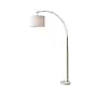 Adesso® Bowery 73.5"H Antique Brass Arc Floor Lamp with Off-White Textured Drum Shade (4249-21)~#|#~sp4621341_sc7