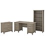 Bush Furniture Somerset 60"W Office Desk with Lateral File Cabinet and 5 Shelf Bookcase, Ash Gray (SET013AG)~#|#~sp46282220_sc7