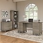 Bush Furniture Somerset 60"W Office Desk with Lateral File Cabinet and 5 Shelf Bookcase, Ash Gray (SET013AG)~#|#~sp46282221_sc7