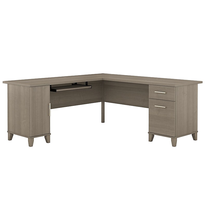 Bush Furniture Somerset 72"W L Shaped Desk with Storage, Ash Gray (WC81610K) image 1