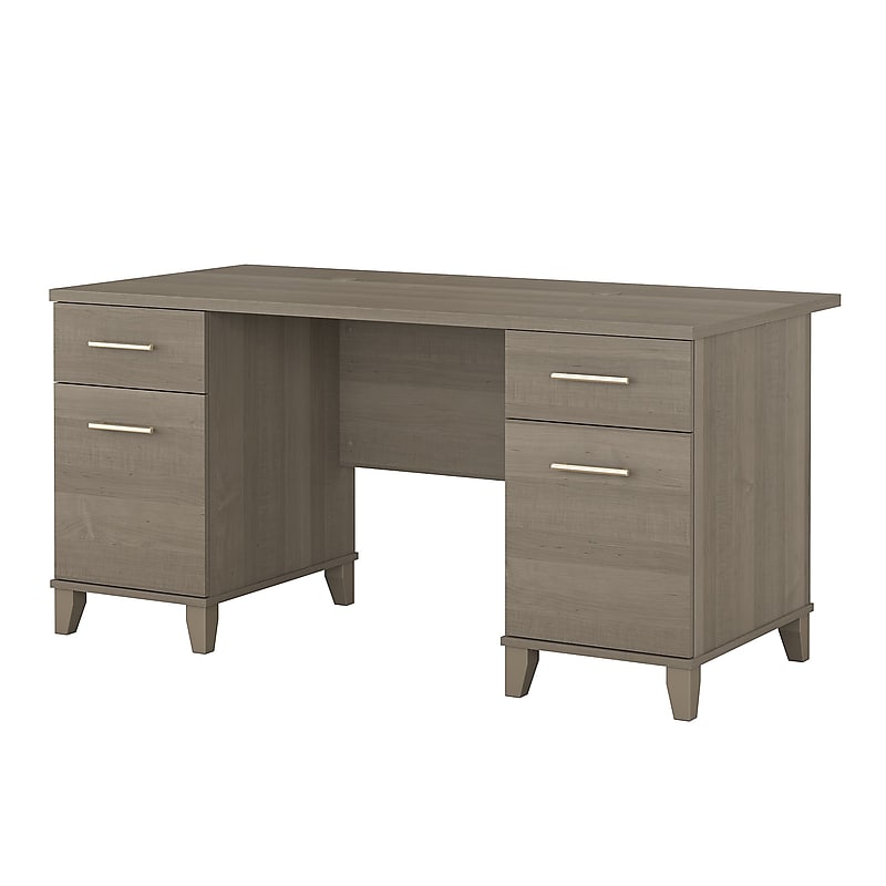Bush Furniture Somerset 60"W Office Desk with Drawers, Ash Gray (WC81628K) image 1