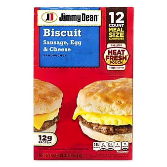 Jimmy Dean Egg & Cheese Biscuit Breakfast Sandwich, 54 oz., 12/Pack (903-00035)