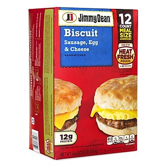 Jimmy Dean Egg & Cheese Biscuit Breakfast Sandwich, 54 oz., 12/Pack (903-00035)