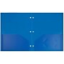 JAM Paper Heavy Duty 3 Hole Punch Two-Pocket Plastic Folders, Blue, 6/Pack (383HPBBUA)~#|#~sp46401744_sc7