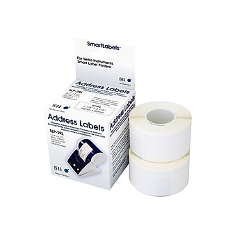 Seiko Thermal Address Labels, 1 1/8" x 3 1/2", White, 130/Roll, 2 Rolls/Box (SLP-2RL)