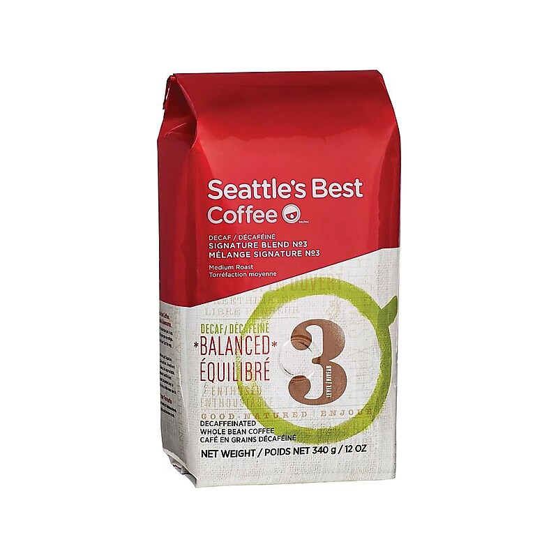 Seattle's Best Coffee Signature Blend No.3 Decaf Whole Bean Coffee, Medium Roast, 12 oz. (11008565) image 1
