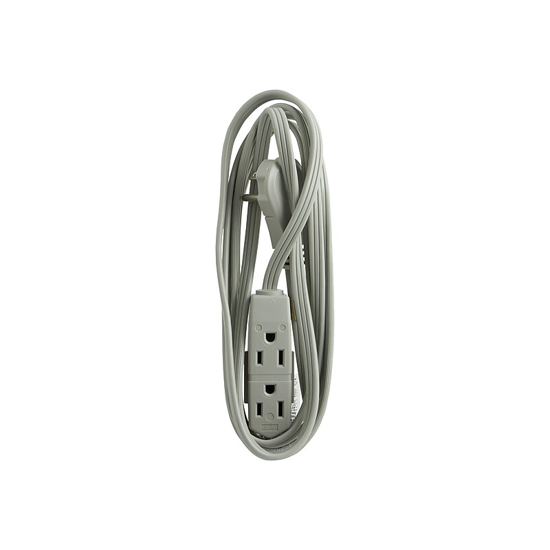 GE 3 Outlet Power Strip, Gray (50552/43027) image 1