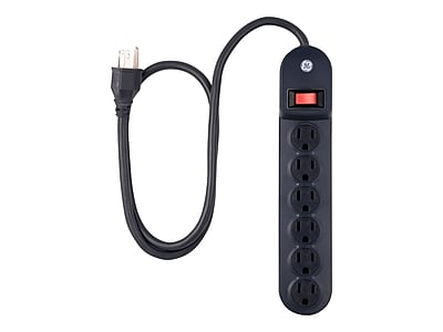 GE Heavy Duty 6 Outlet Power Strip, Black (56223) Sansujyuku sansujyuku.com