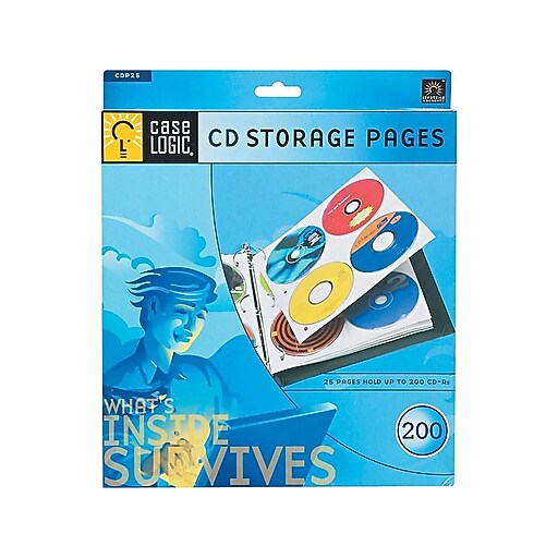 Case Logic ProSleeve Binder Sheets for CD/DVD, Clear Poly, 25/Pack (CDP