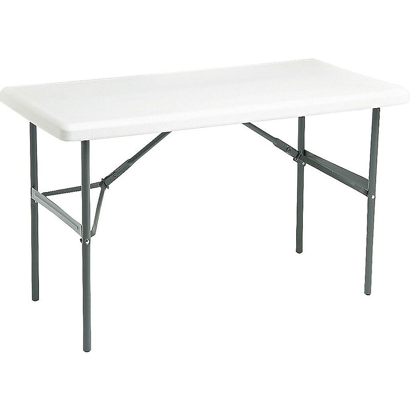 ICEBERG IndestrucTable TOO 1200 Series Folding Table, 48" x 24", Platinum (65203) image 1