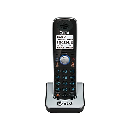 AT&T TL86009 2Line Cordless Expansion Phone for TL86109, Silver/Black