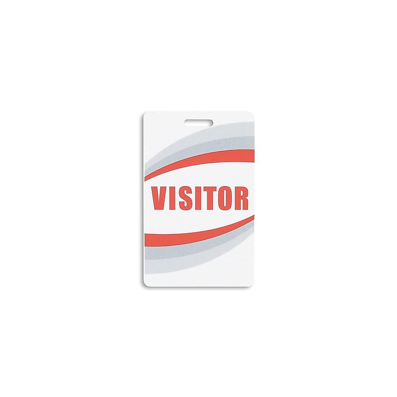 IDville Visitor Lanyard ID Cards, Red, 25/Pack (134402931) image 1