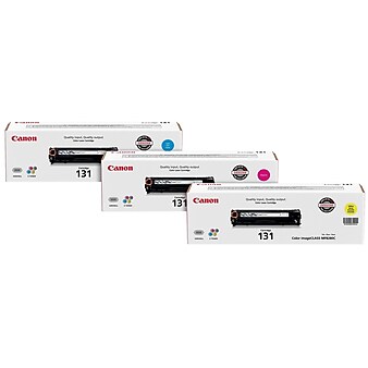 Canon 131 Cyan/Magenta/Yellow Standard Yield Toner Cartridge, 3/Pack