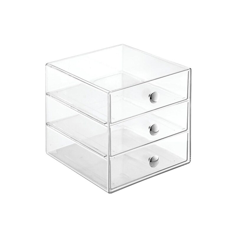 interDesign 3 Drawers Desktop Storage, Clear (35300) image 1