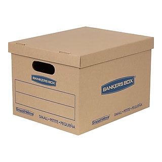 Bankers Box Large Classic Moving Box 5-Pack - 21"x17"x17", Tape-Free Assembly, Reinforced Handles, Lift-Off Lid
