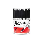 Sharpie Permanent Markers, Fine Point, Black, 36/Pack (35010)