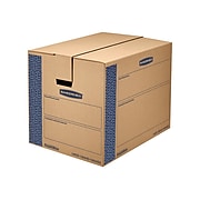 Bankers Box Smoothmove 24" x 18" x 18" Moving Boxes, ECT 32, Blue/Kraft, 6/Bundle (0062901)