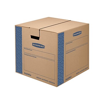 Bankers Box® SmoothMove 18" x 16" x 18" Moving Box, Blue/Kraft, 8/Bundle (0062801)